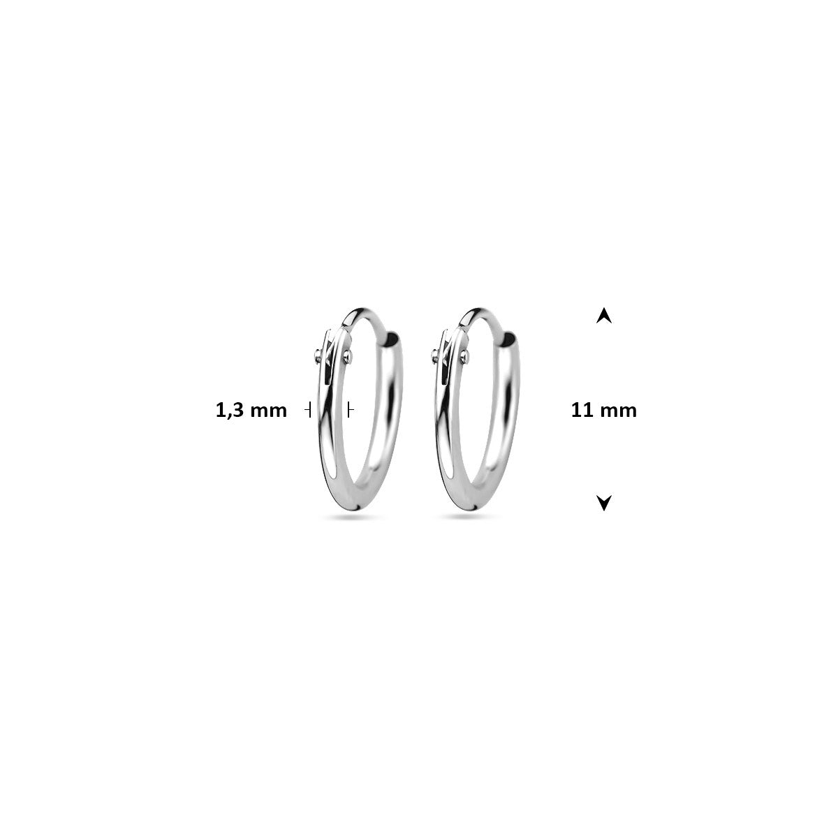 Oorringen 1.3 mm  ronde buis