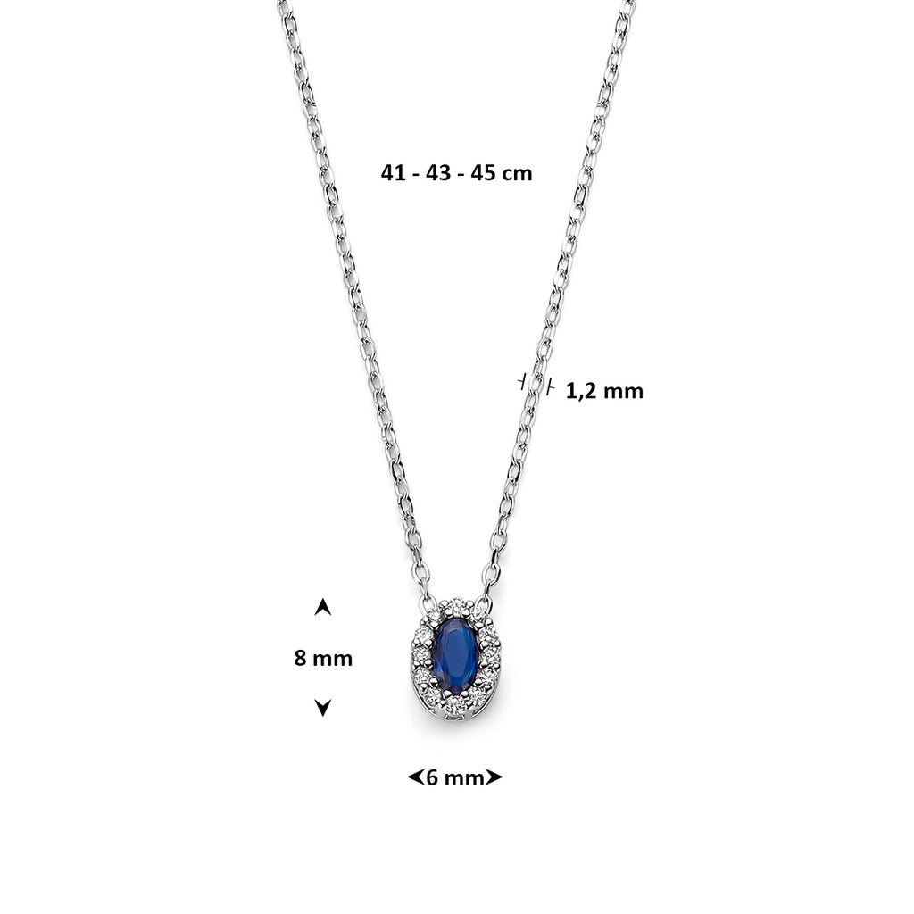 Collier saffier zirkonia 41 - 43 - 45 cm