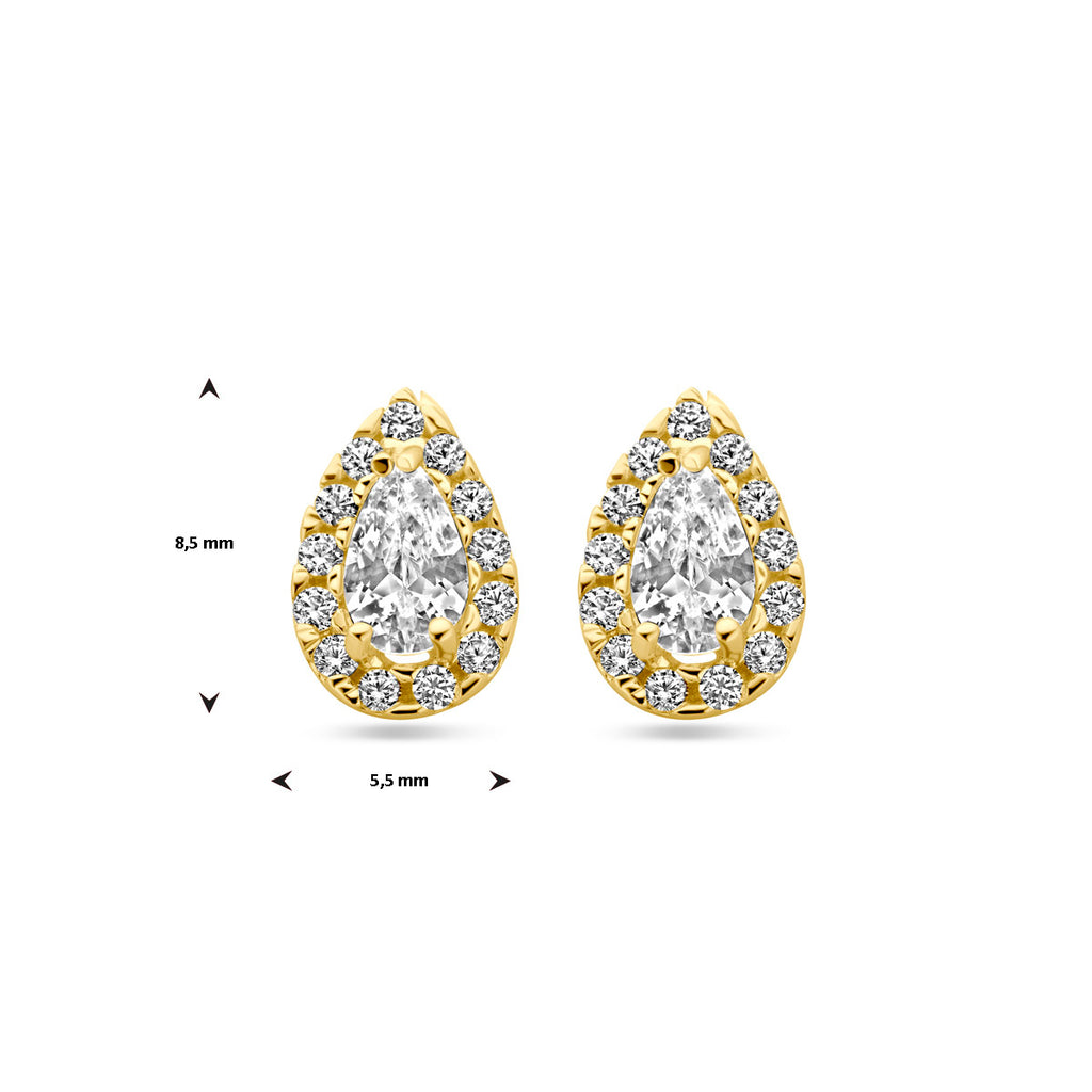 Oorknoppen druppel en zirkonia 8.5 mm