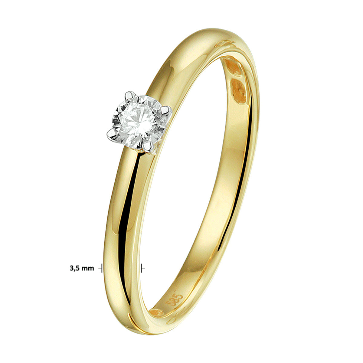 Ring diamant 0.15ct h si