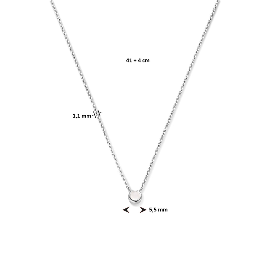 Collier met geboortesteen zirkonia 41 + 4 cm