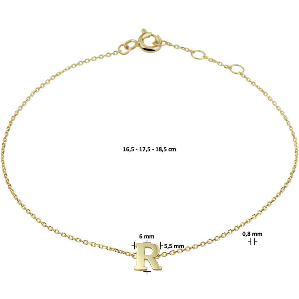 Armband letter 16.5 - 17.5 - 18.5 cm