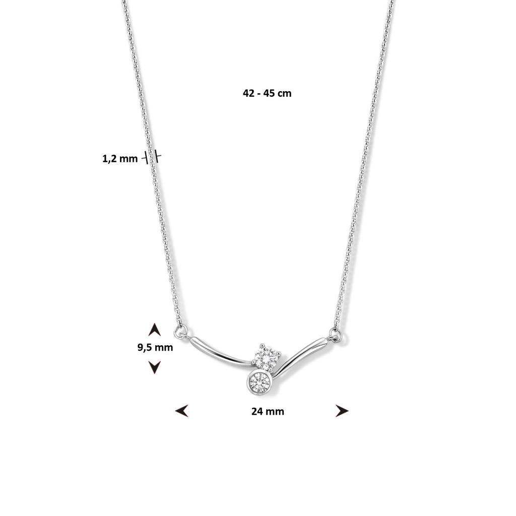 Collier zirkonia 1.2 mm 42 - 45 cm