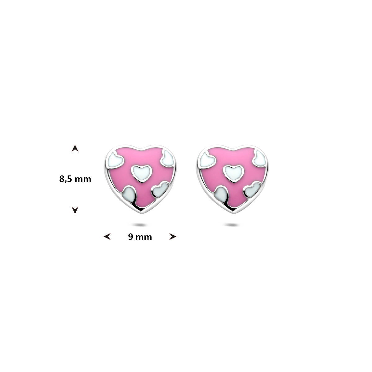 Oorknoppen hartje 8.5 mm