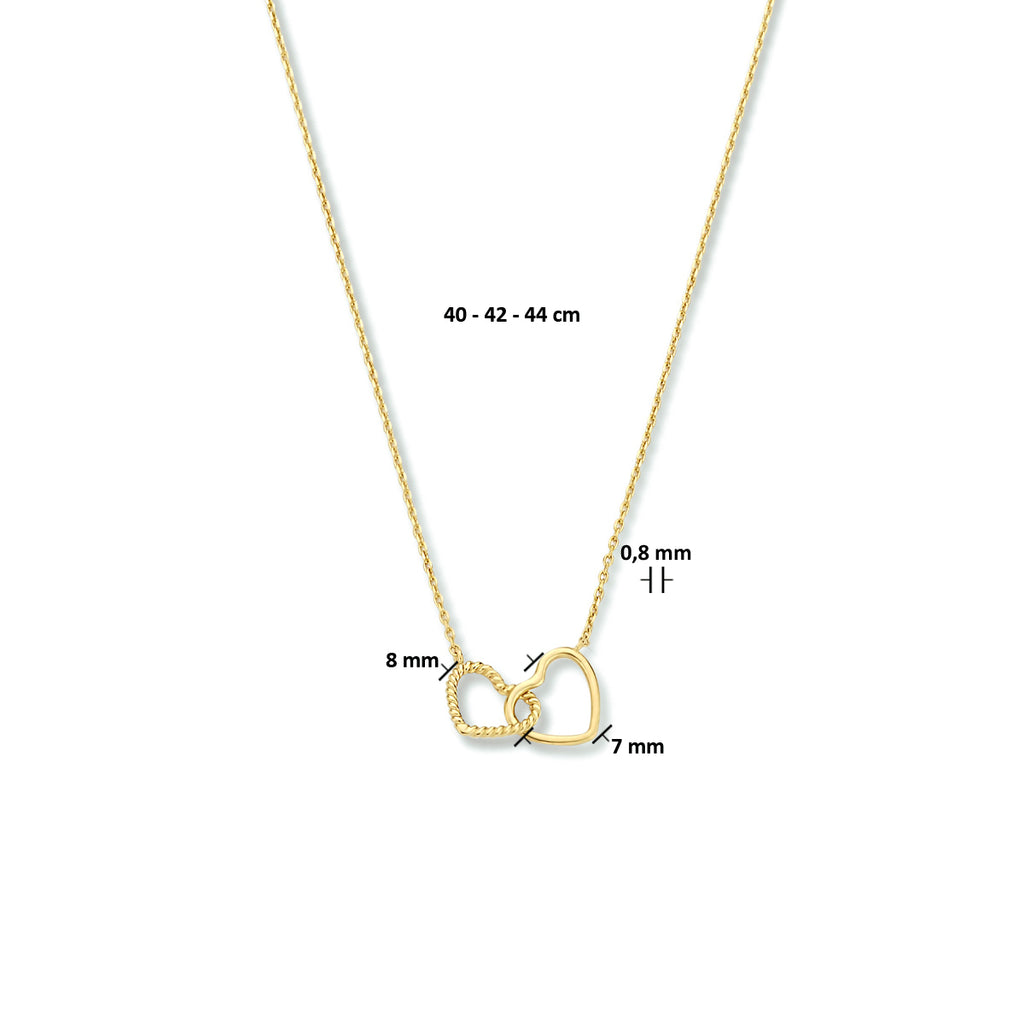 Collier hartjes 40 - 42 - 44 cm