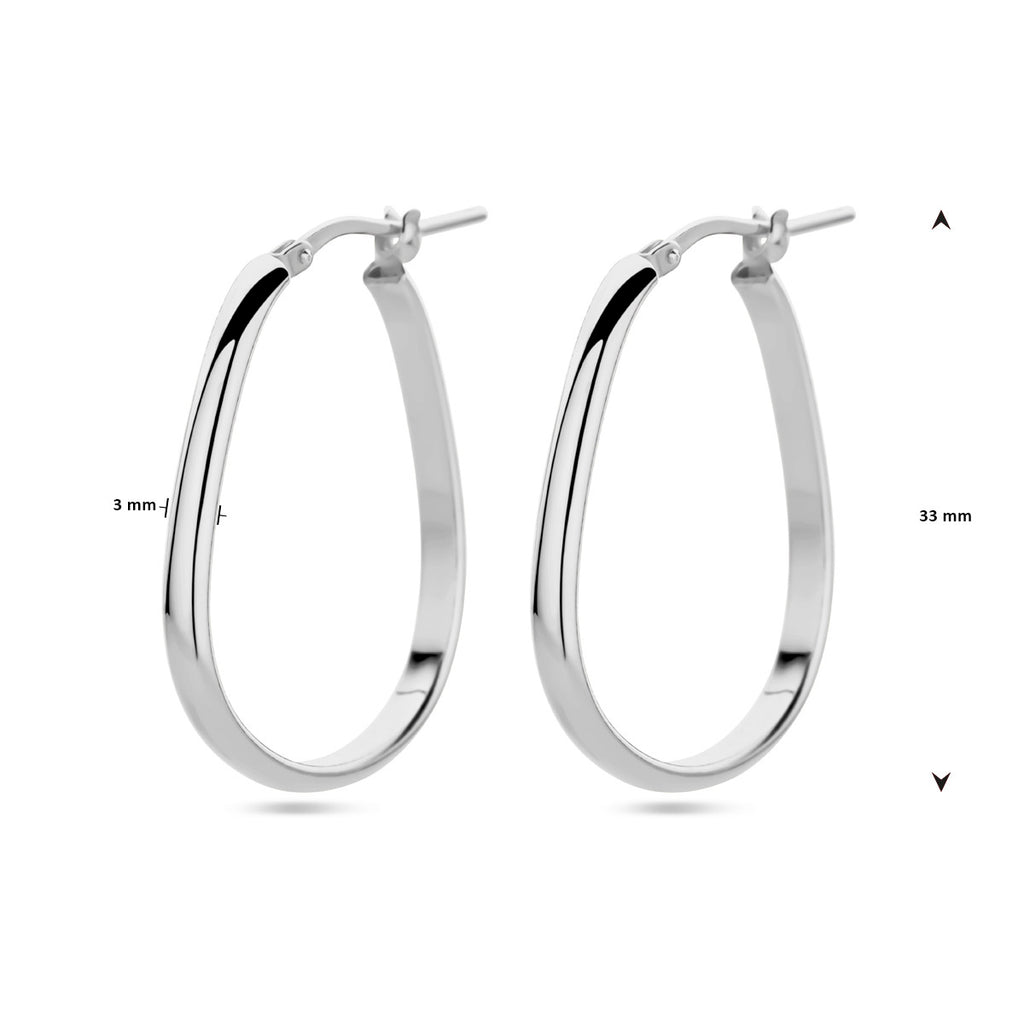 Zilver gerhodineerd creolen