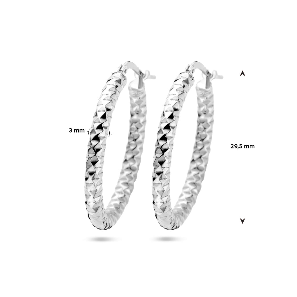 Oorringen 3.0 mm ronde buis gediamanteerd