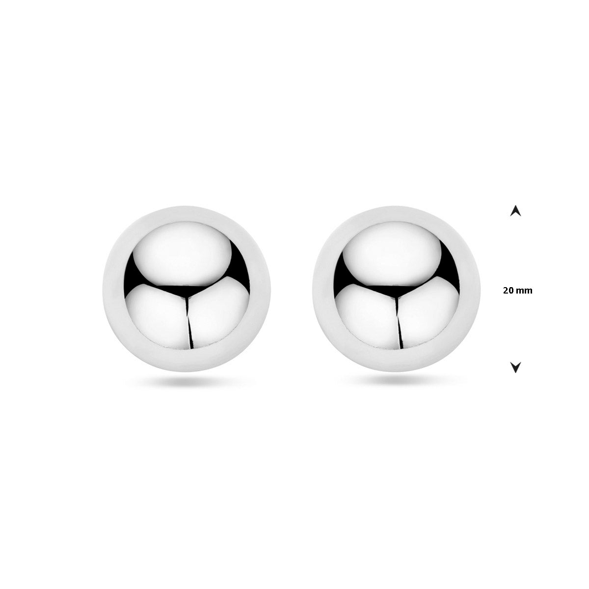 Oorknoppen half-bol 20 mm