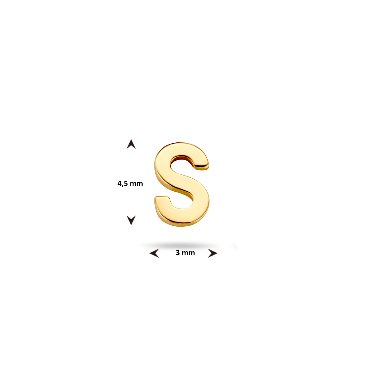 letter S enkele oorknop