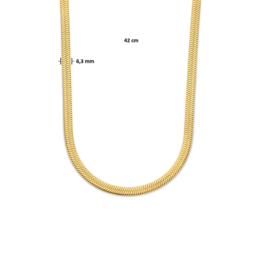 Collier slang plat 6.3 mm 42 cm ion plating