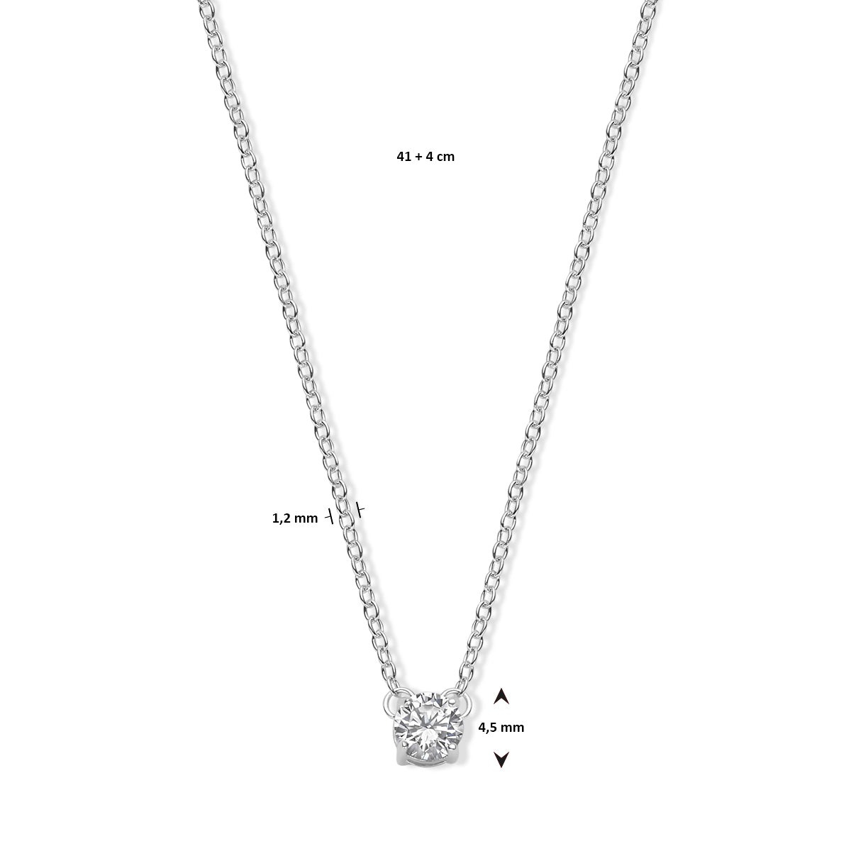 Collier zirkonia 41 + 4 cm