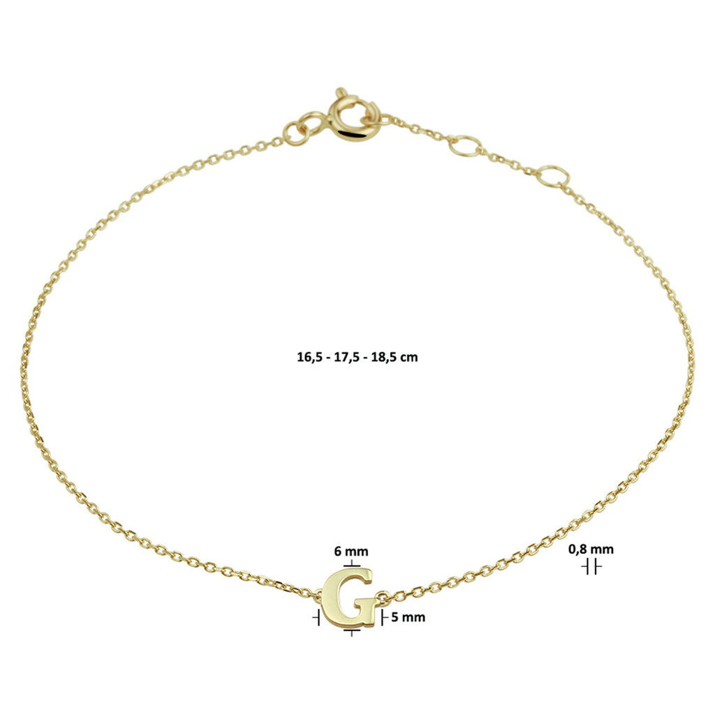 Armband letter 16.5 - 17.5 - 18.5 cm