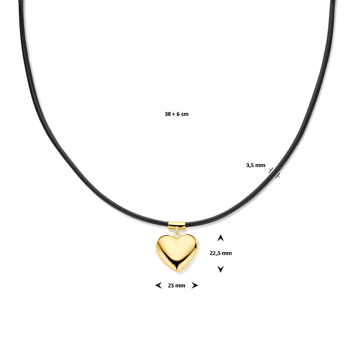 Collier hart 38 + 6 cm 3 micron