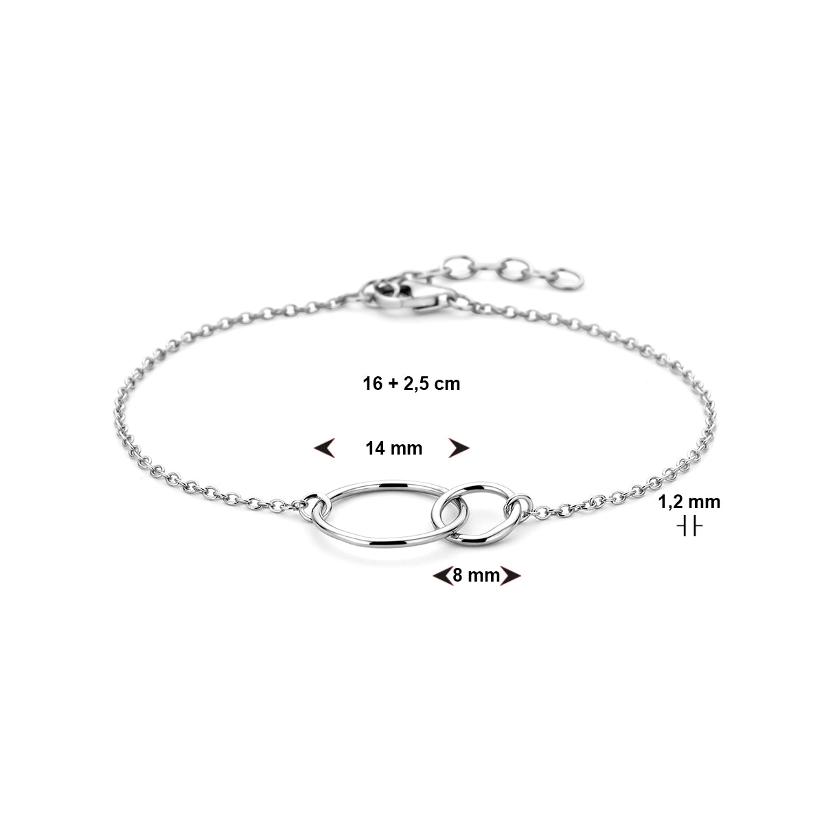 Armband rondjes 16 + 2.5 cm