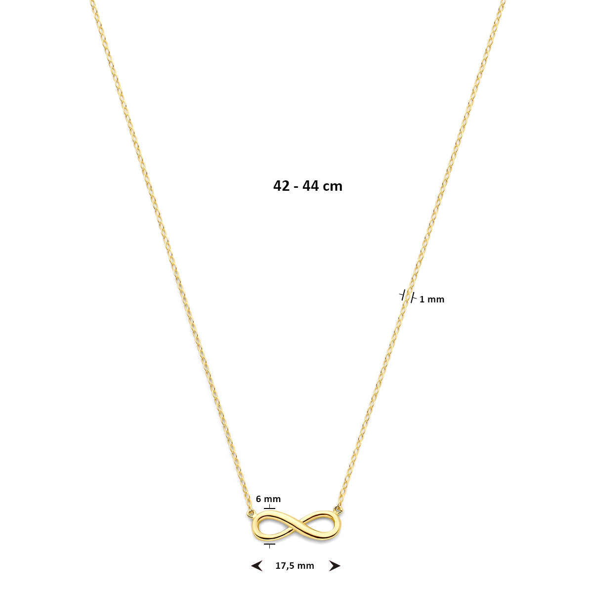 Collier infinity  41 + 2 cm