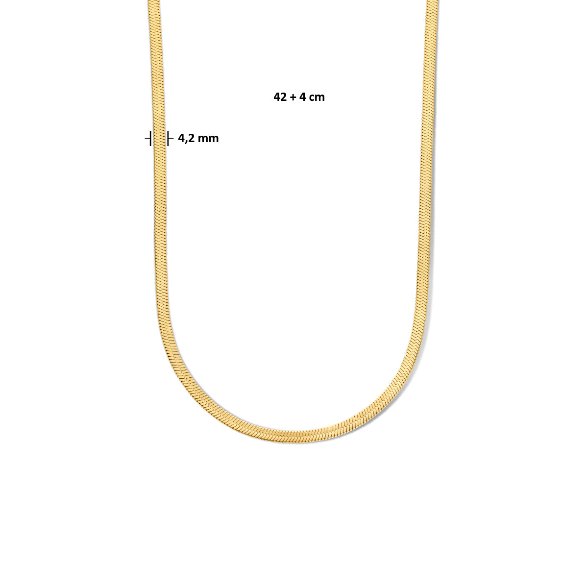 Collier slang plat 4.2 mm 42 + 4 cm ion plating