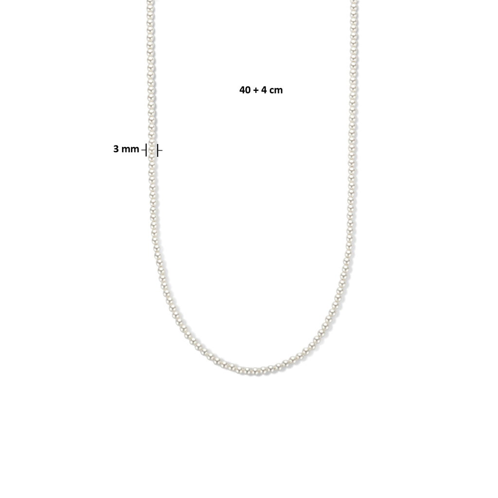 Collier synth. parel 3.0 mm 40 + 4 cm 1 micron