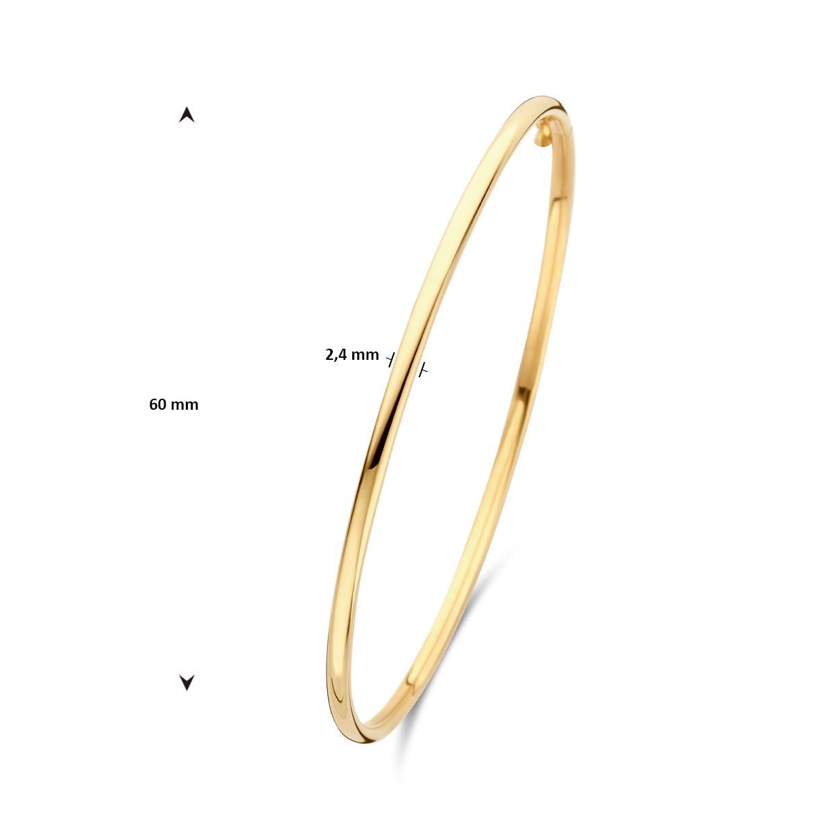 Bangle dop ronde buis 2.4 mm 60 x 52 mm
