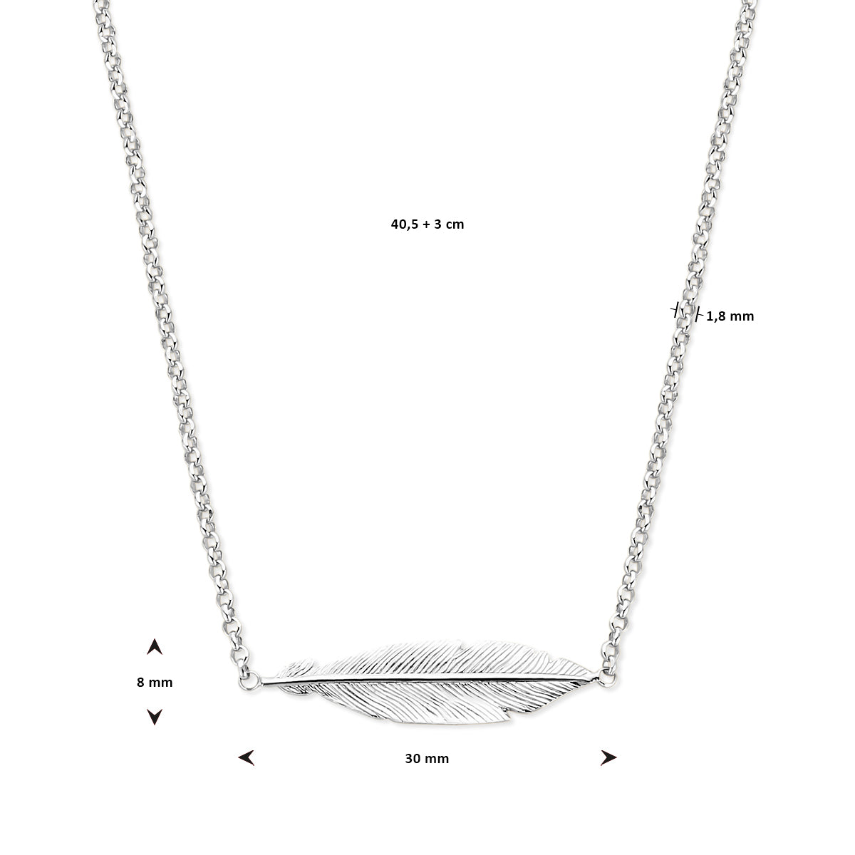 Collier veer 40.5 + 3 cm