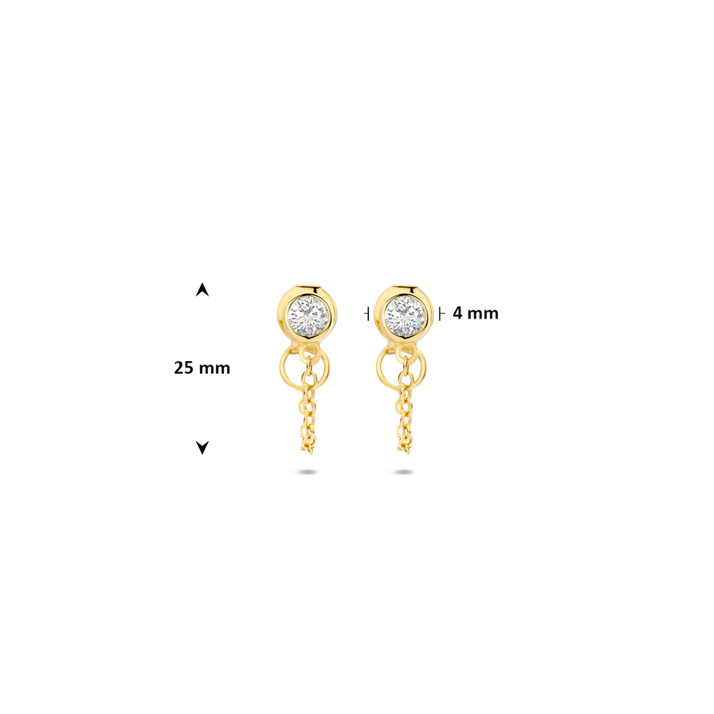 Oorbellen zirkonia 25 mm 1 micron