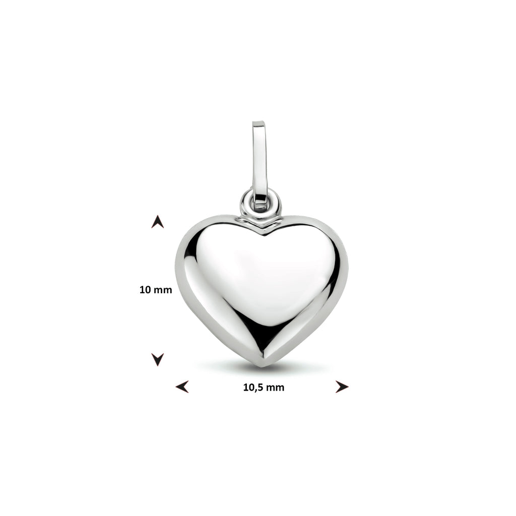 Zilveren hanger/bedel hart bol