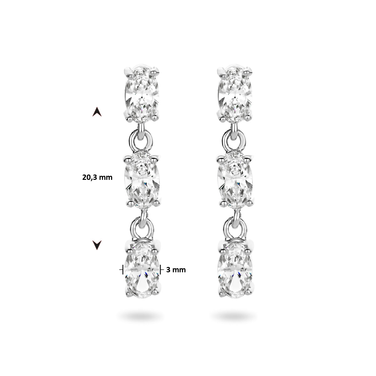 Oorhangers zirkonia 20.5 mm