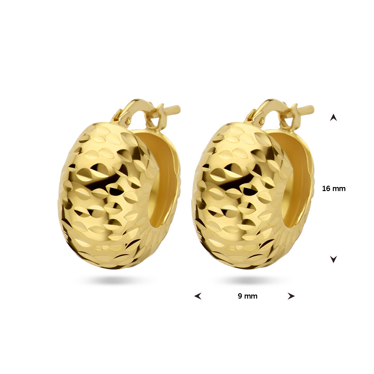 Oorringen gediamanteerd 1 micron