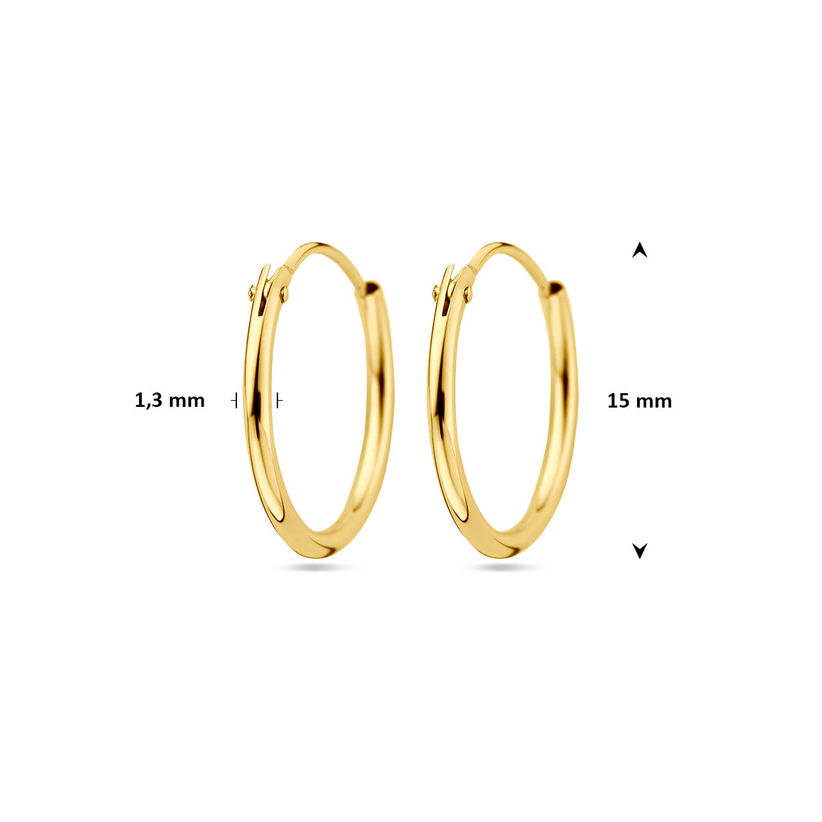 Oorringen 1.3 mm ronde buis