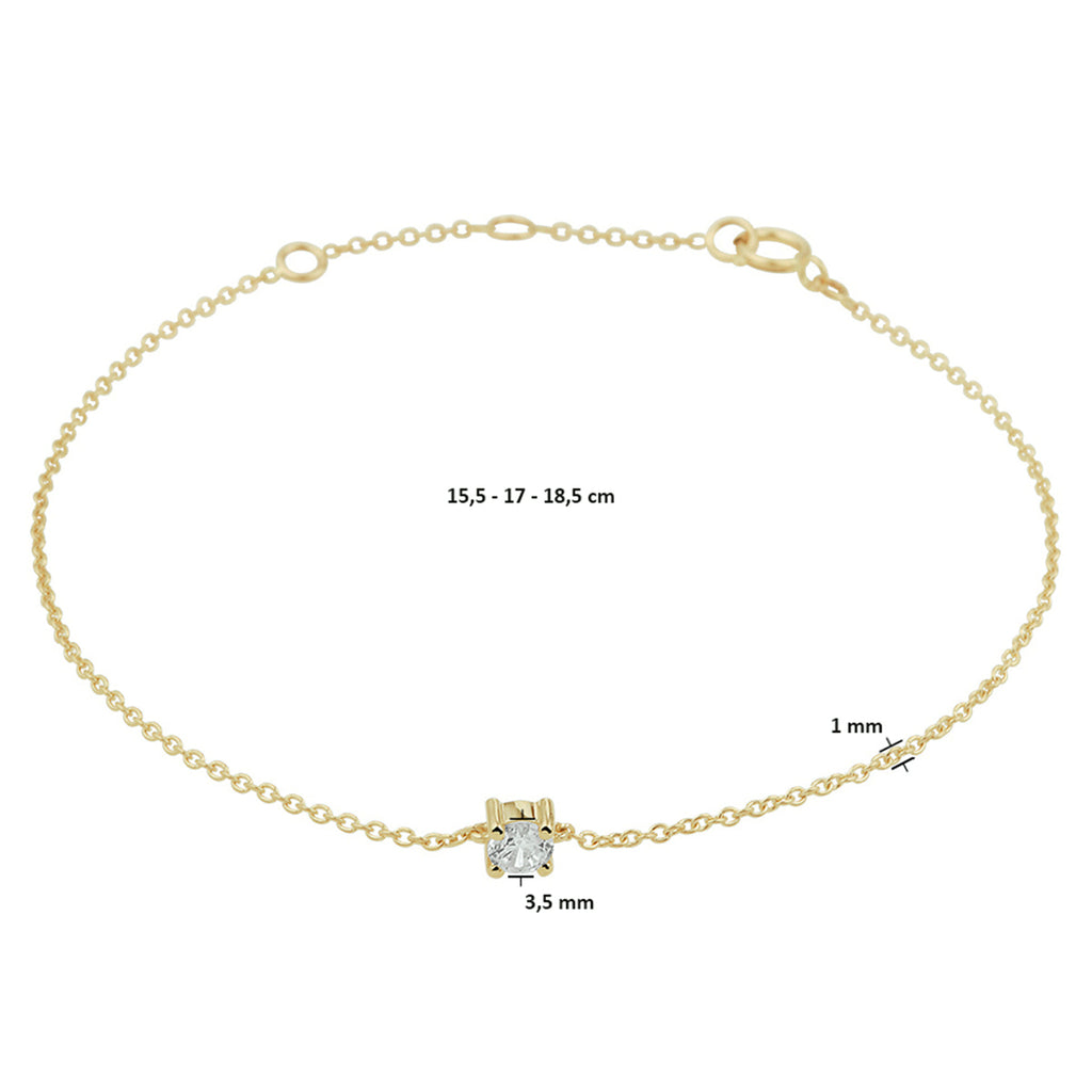 Armband zirkonia 15.5 - 17 - 18.5 cm