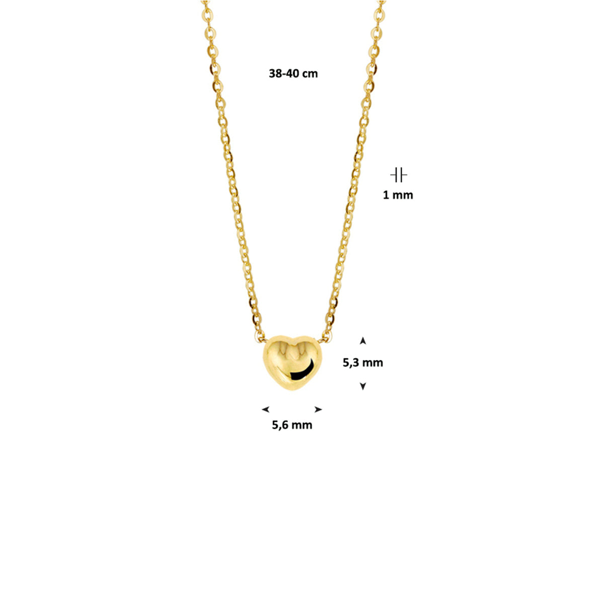 Collier hart 38 - 40 cm