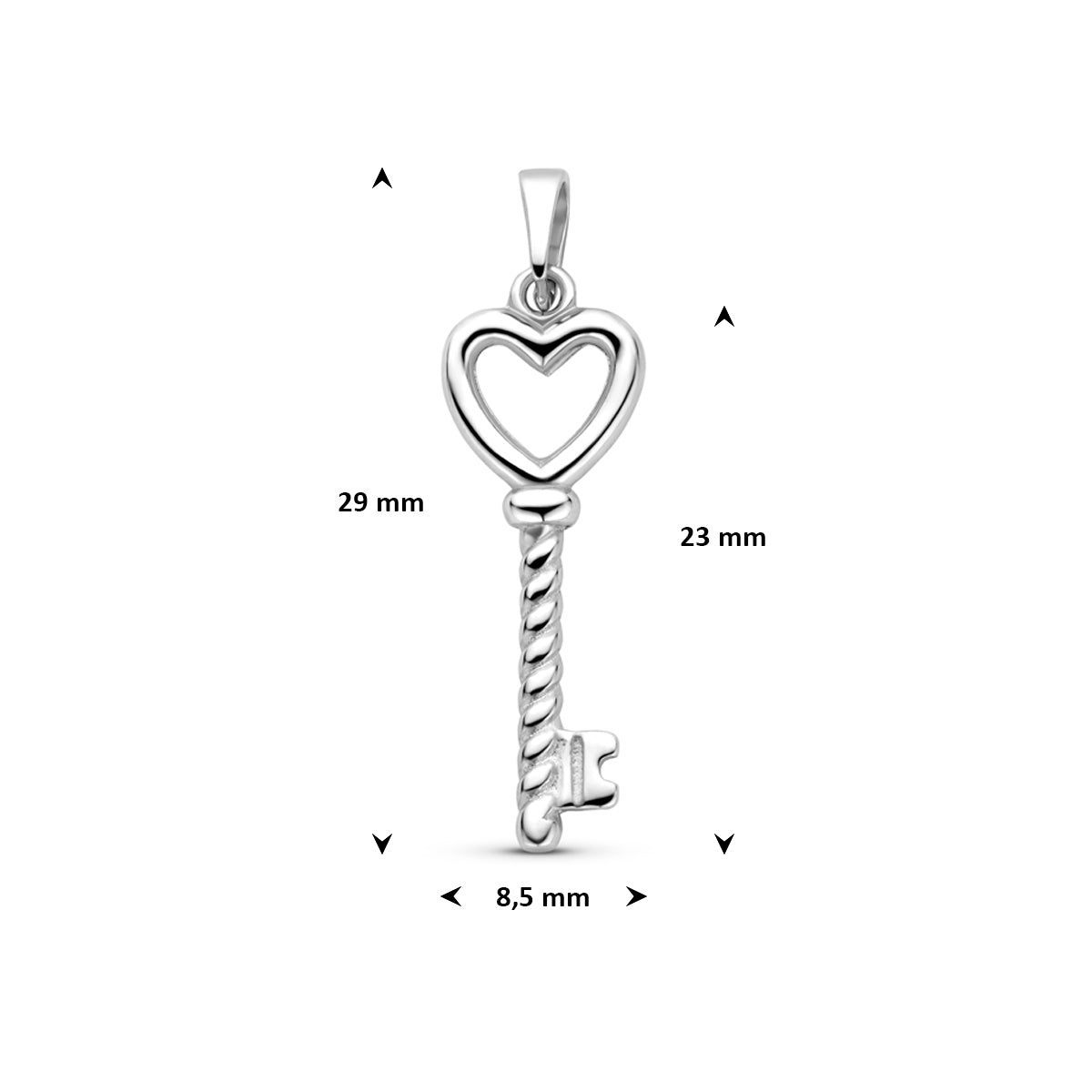 Hanger hart en sleutel 29 mm