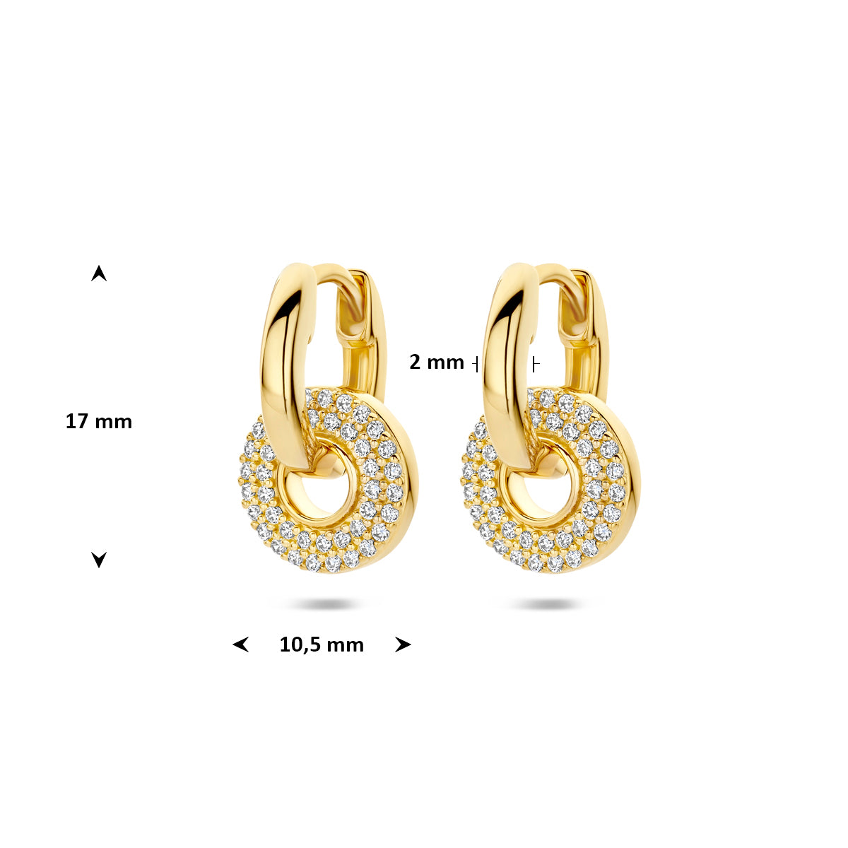 Oorringen zirkonia 17 mm 1 micron