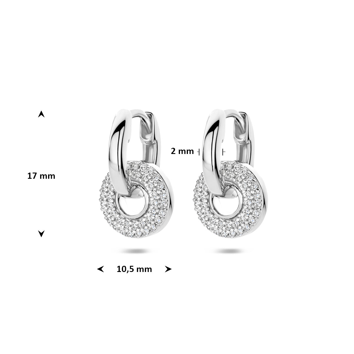 Oorringen zirkonia 17 mm