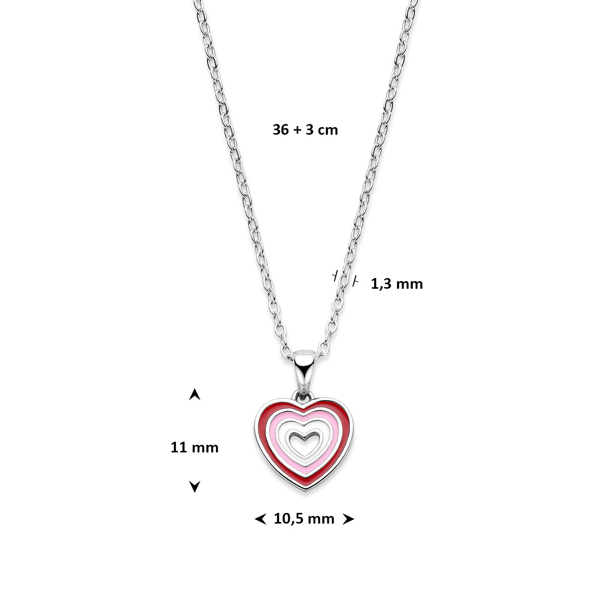 Collier hartje 36 + 3 cm