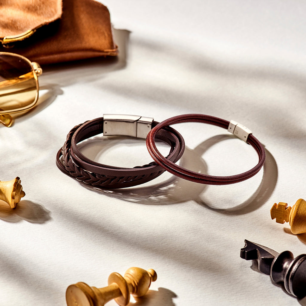 Armband leer bruin 12mm