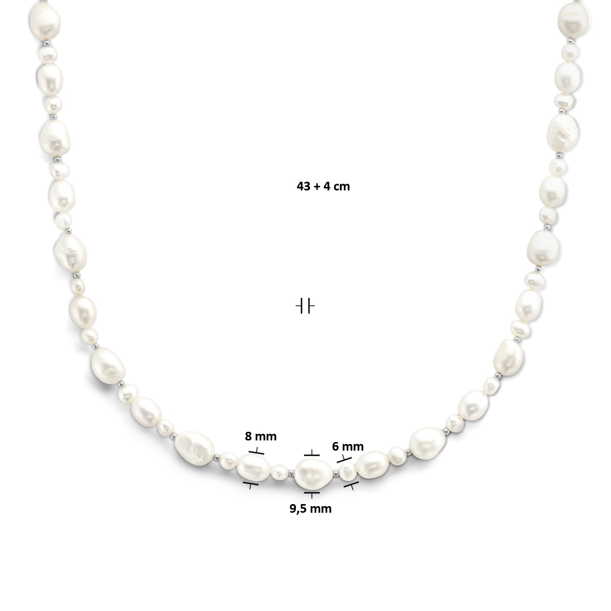Collier parels 43 + 4 cm
