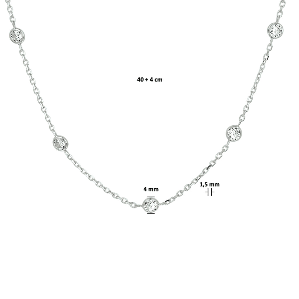 Collier zirkonia 40 + 4 cm