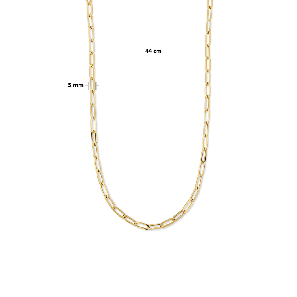 Collier paperclip platte buis 5.0 mm 44 cm