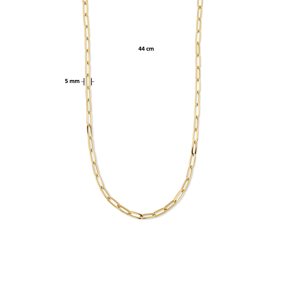Collier paperclip platte buis 5.0 mm 44 cm