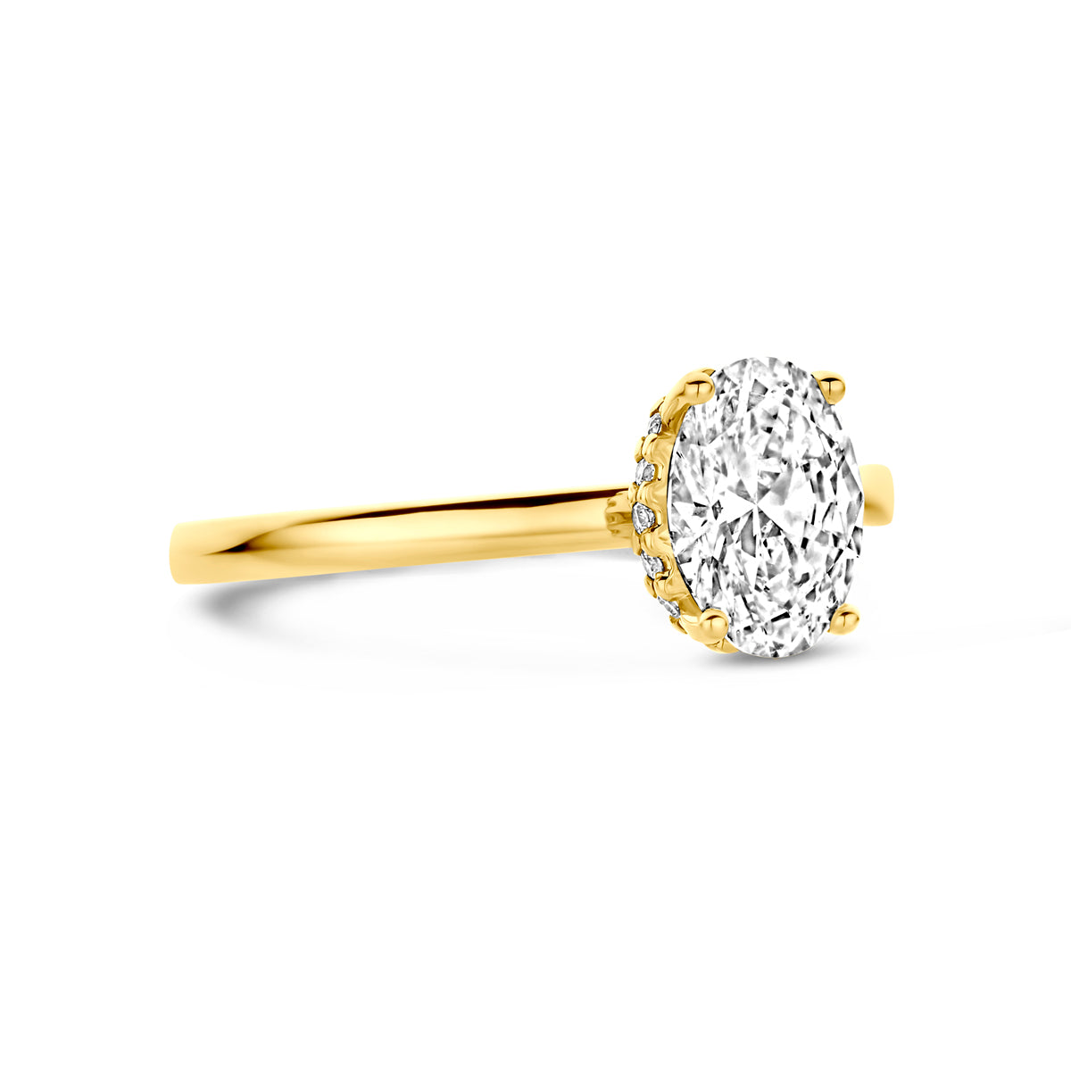 ring lab grown diamant ovaal 1.07ct f vs