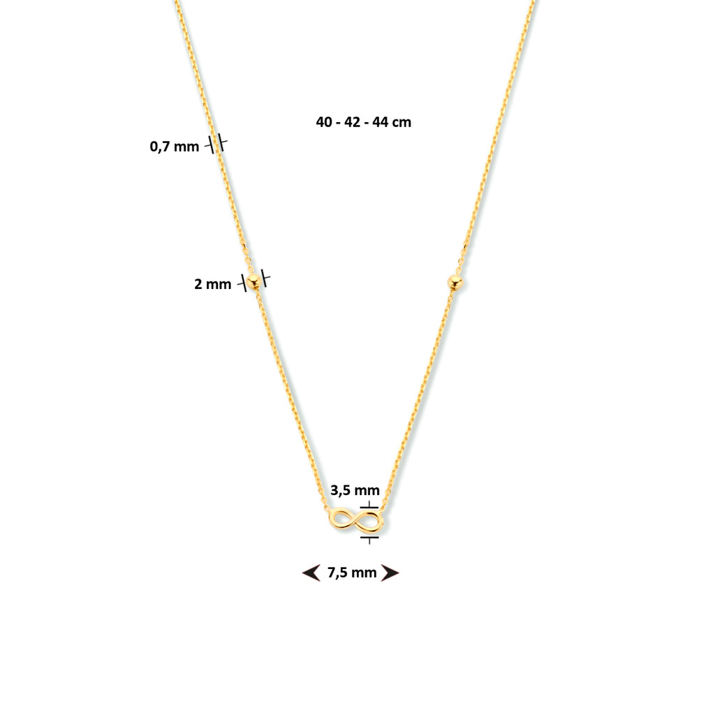 Collier infinity en bolletjes 40 - 42 - 44 cm