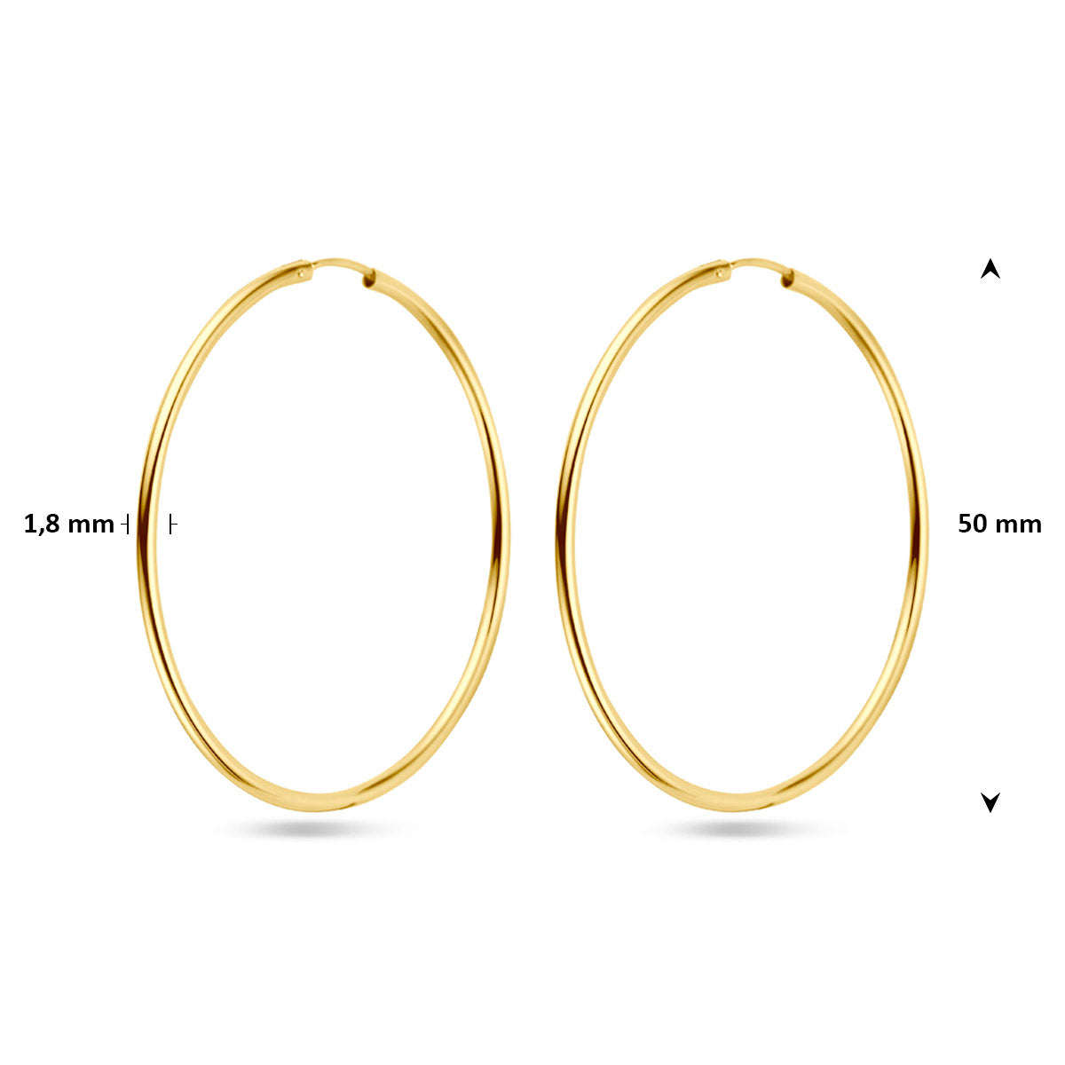 Oorringen 1.8 mm ronde buis