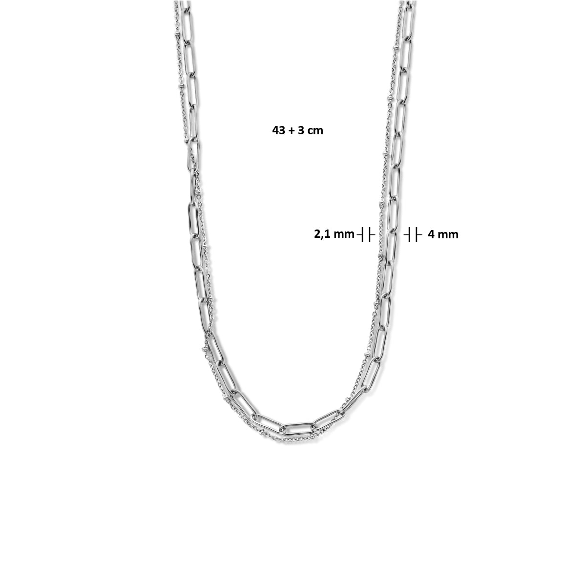 Multi-collier anker en paperclip ronde buis 4.0 mm 43 + 3 cm