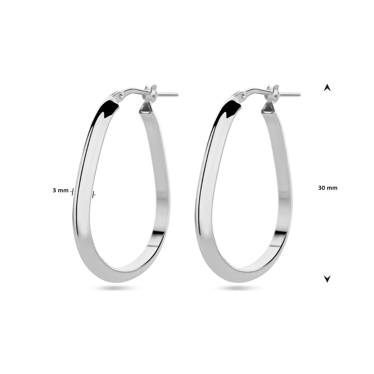 Zilver gerhodineerd creolen