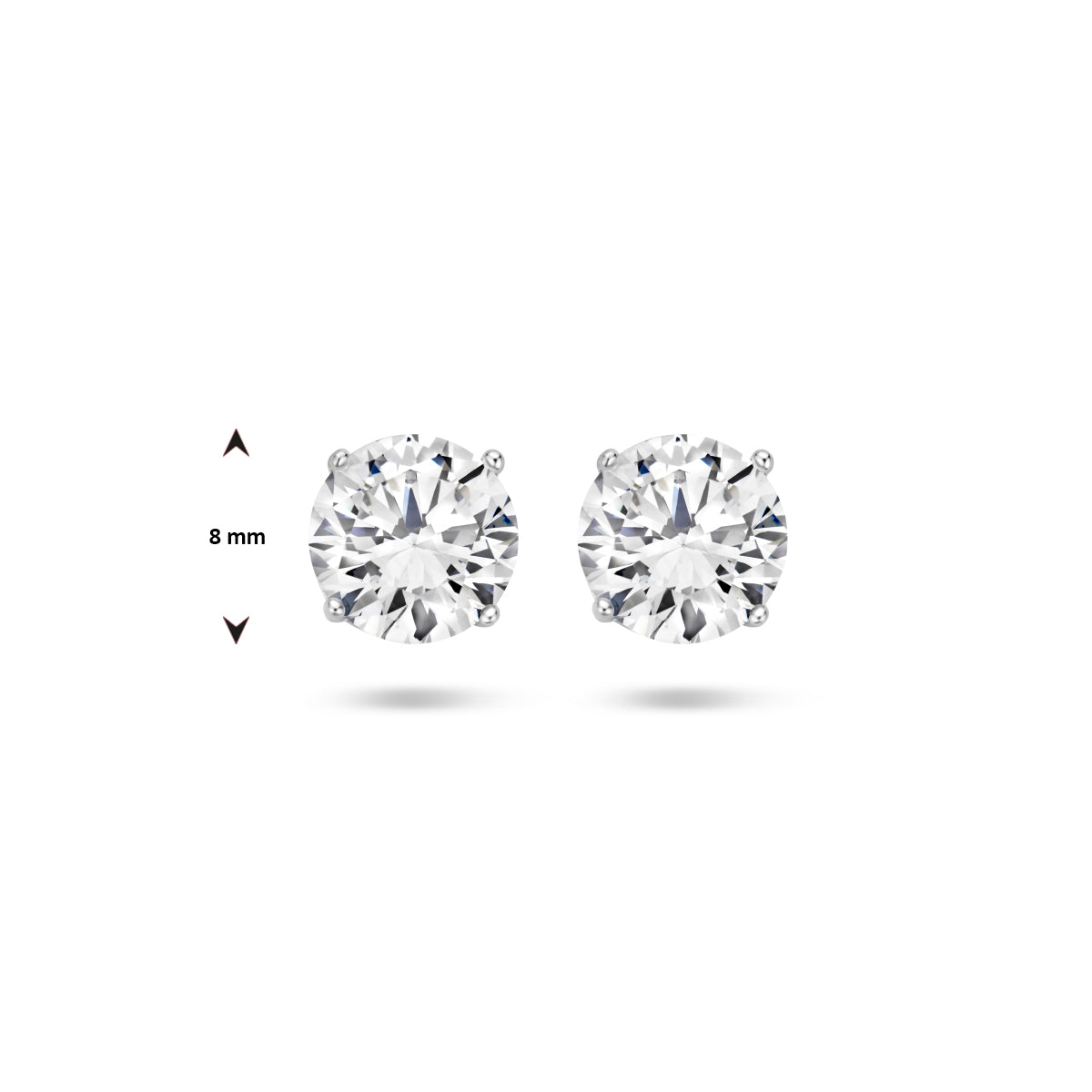 Zilveren oorknoppen zirkonia 4mm