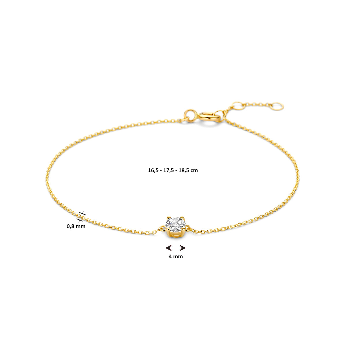 Armband zirkonia 16.5 - 17.5 - 18.5 cm