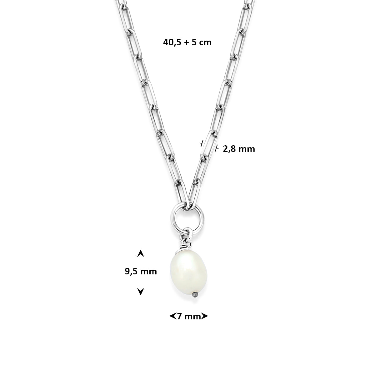 collier parel 40.5 + 5 cm