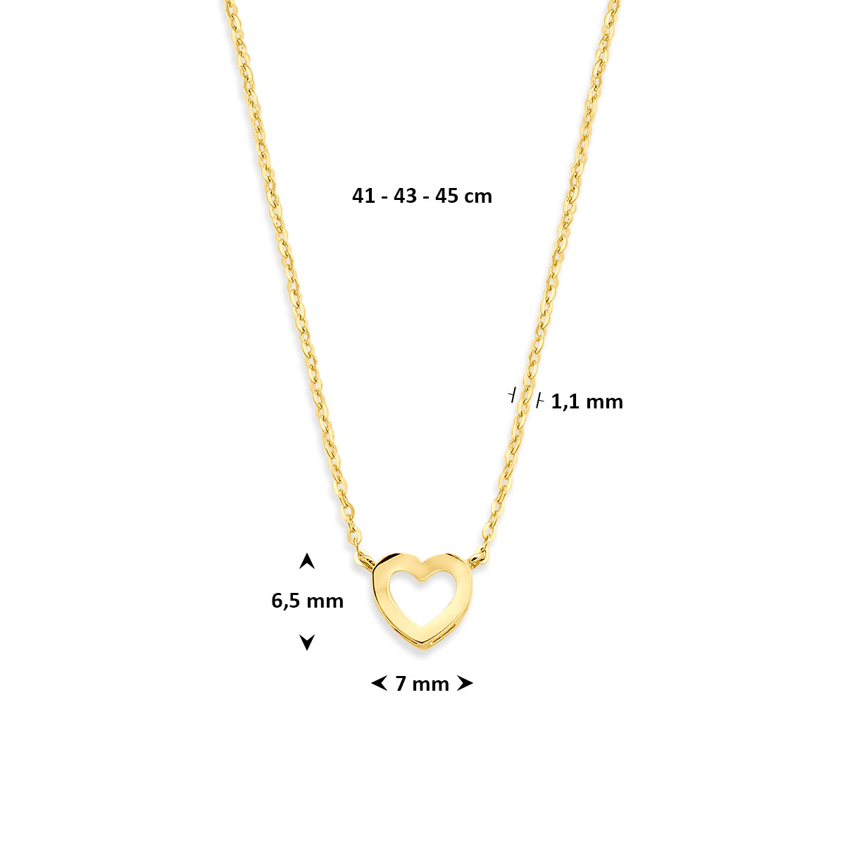 Collier hart 41 + 4 cm