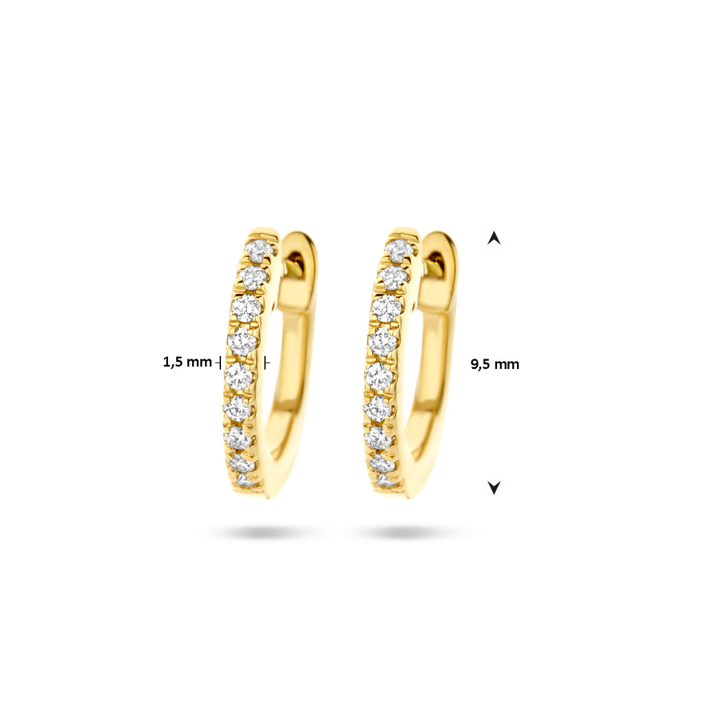 Klapoorringen diamant 0.06ct (2x 0.03ct) h si