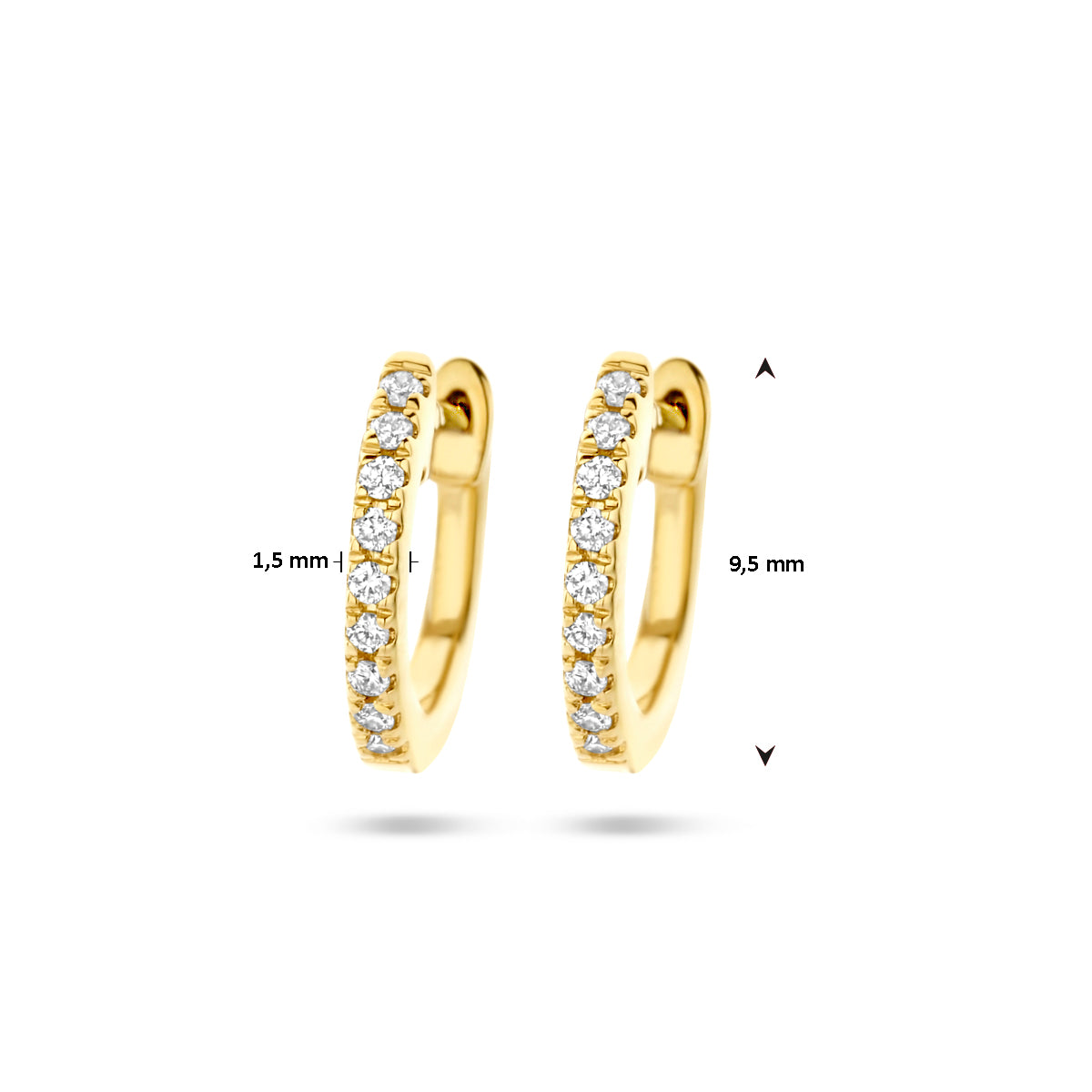 Klapoorringen diamant 0.06ct (2x 0.03ct) h si